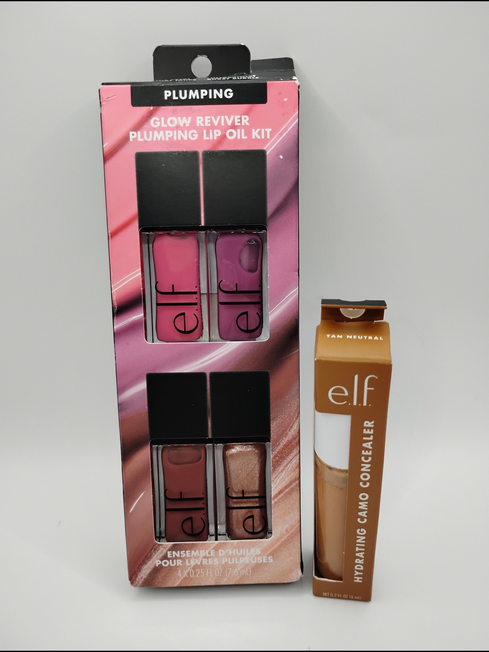 ELF Glow Reviver Plumping Lip Oil Kit & ELF Hydrating Camo Concealer